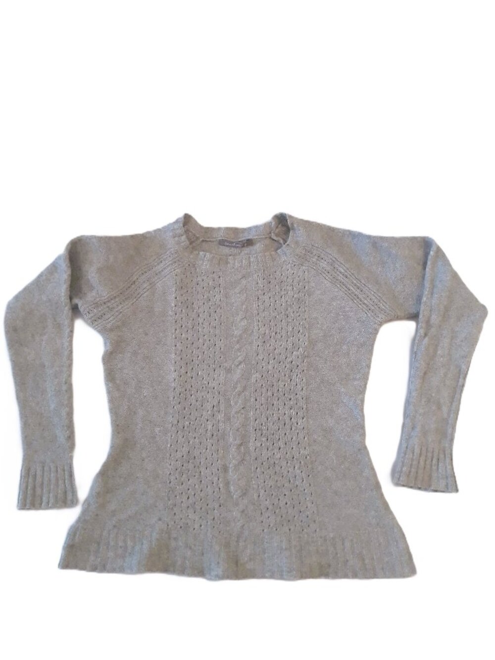 Smartwool Grey Cable Knit & Pointelle Sweater Medium Scandi Clean Girl
